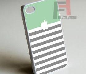 Strip Green Aple Monogram - Iphone case for Iphone 4 case, Iphone 4s case, Iphone 5 case hard case