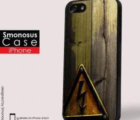 Danger with wood design - Iphone case for Iphone 4 case, Iphone 4s case, Iphone 5 case hard case