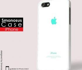 Absolutly white and blue iphone logo - Iphone case for Iphone 4 case, Iphone 4s case, Iphone 5 case hard case