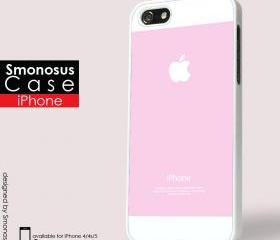 Pink and white background iphone logo - Iphone case for Iphone 4 case, Iphone 4s case, Iphone 5 case hard case