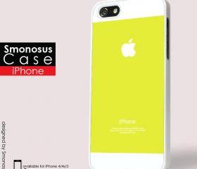 Yellow and white background iphone logo - Iphone case for Iphone 4 case, Iphone 4s case, Iphone 5 case hard case
